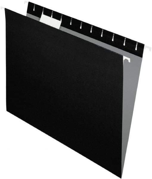 Pendaflex - 8-1/2 x 11", Letter Size, Black, Standard Hanging File Folders - 11 Point Stock, 1/5 Tab Cut Location - Eagle Tool & Supply