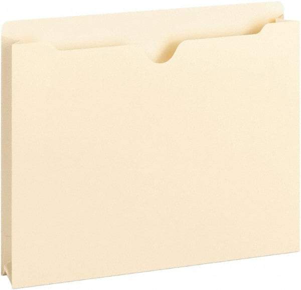 Samsill - 8-1/2 x 11", Letter Size, Manila, File Jacket/Sleeve/Wallet with Expanding Jacket - 11 Point Stock, Straight Tab Cut Location - Eagle Tool & Supply