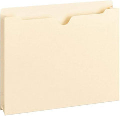 Samsill - 8-1/2 x 11", Letter Size, Manila, File Jacket/Sleeve/Wallet with Expanding Jacket - 11 Point Stock, Straight Tab Cut Location - Eagle Tool & Supply
