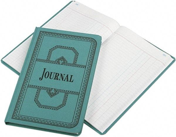 Boorum & Pease - 300 Sheet, 12-1/8 x 7-5/8", Journal Rule Record/Account Book - Blue - Eagle Tool & Supply