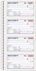 TOPS - 200 Sheet, 2-3/4 x 4-3/4", Receipt Book - White - Eagle Tool & Supply
