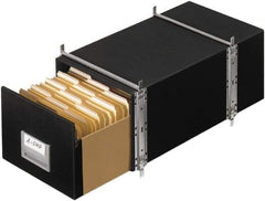 BANKERS BOX - 1 Compartment, 12 Inch Wide x 24 Inch Deep x 10 Inch High, File Storage Box - Steel Frame, Black - Eagle Tool & Supply