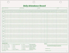 TOPS - 50 Sheet, 8-1/2 x 11", Attendance Card - White - Eagle Tool & Supply