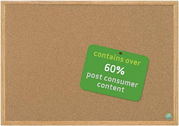 MasterVision - 72" Wide x 48" High Open Cork Bulletin Board - Natural (Color) - Eagle Tool & Supply