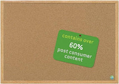 MasterVision - 72" Wide x 48" High Open Cork Bulletin Board - Natural (Color) - Eagle Tool & Supply