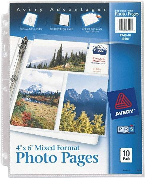 AVERY - 10 Piece Clear Photo Albums Accessories-Pages - 11-1/4" High x 8-1/2" Wide - Eagle Tool & Supply