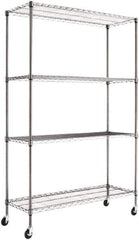 ALERA - 4 Shelf Wire Shelving Unit - 18" Deep x 72" High, - Eagle Tool & Supply