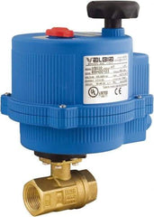 BONOMI - 1" Pipe, 100-240 VACV Voltage 600 psi WOG Rating Lead Free Brass Electric Actuated Ball Valve - PTFE Seal, Full Port, 150 psi WSP Rating, NPT End Connection - Eagle Tool & Supply