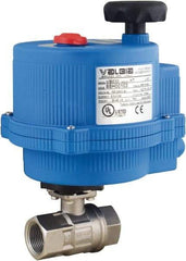 BONOMI - 3/4" Pipe, 24 VAC, DCV Voltage 1,000 psi WOG Rating 316 Stainless Steel Electric Actuated Ball Valve - PTFE Seal, Full Port, 150 psi WSP Rating, NPT End Connection - Eagle Tool & Supply