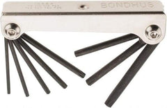 Bondhus - 8 Piece T9 to T40 Fold-Up Torx Key Set - T9, T10, T15, T20, T25, T27, T30, T40 Torx Size - Eagle Tool & Supply