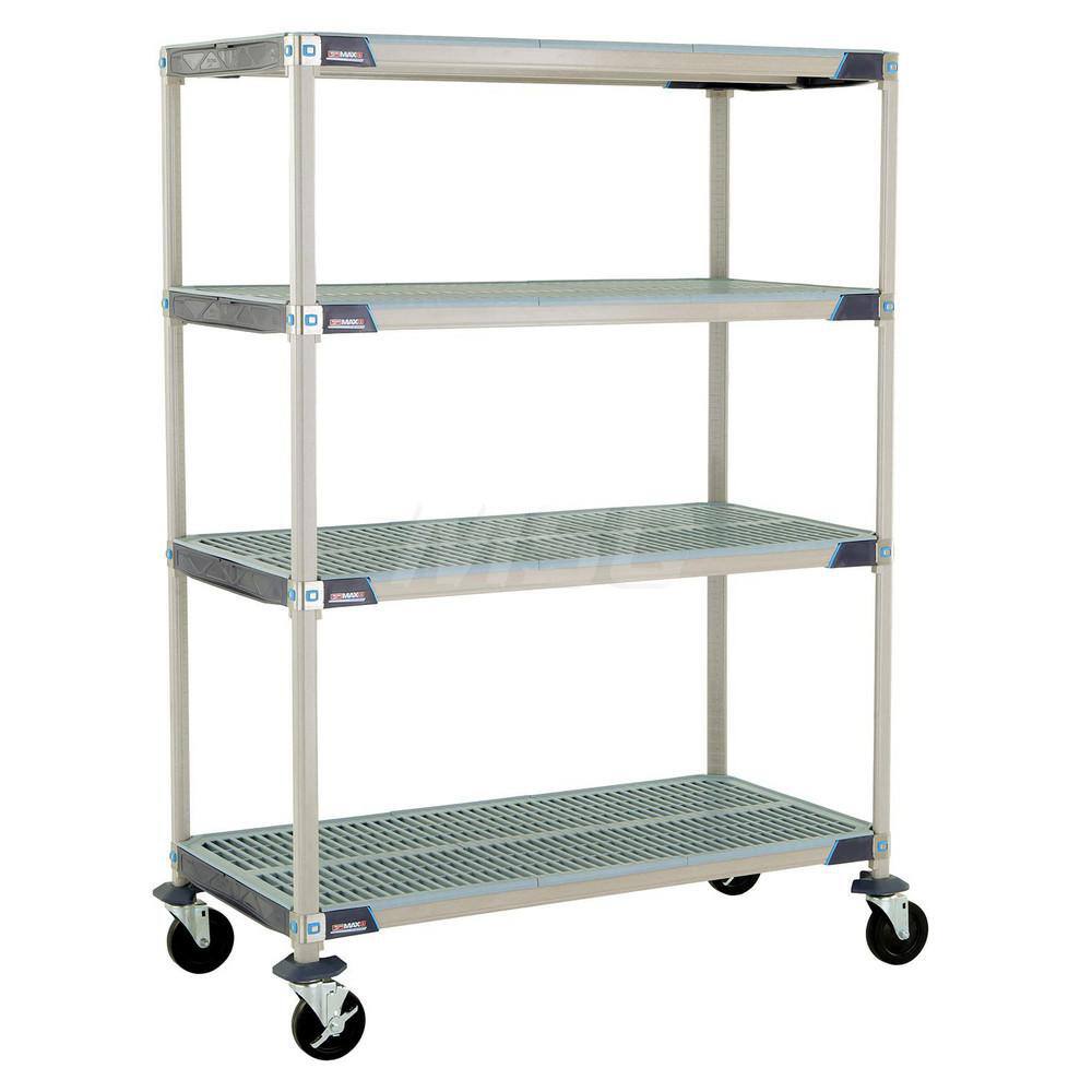 Metro - Carts; Type: Industrial Cart ; Load Capacity (Lb.): 600.000 ; Number of Shelves: 4 ; Width (Inch): 26-5/16 ; Length (Inch): 49-3/4 ; Height (Inch): 67-5/16 - Exact Industrial Supply