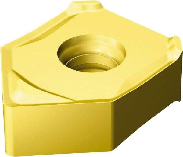 Sandvik Coromant - 345N1305 KW8 Grade 1020 Carbide Milling Insert - TiAlN Finish, 5.56mm Thick, 13mm Inscribed Circle, 1mm Corner Radius - Eagle Tool & Supply