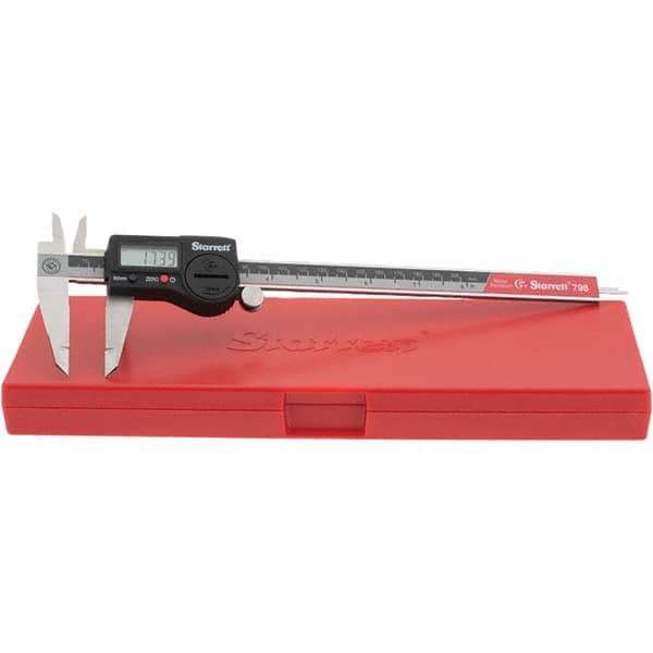 Starrett - 0 to 200mm Range, 0.01mm Resolution, IP67 Electronic Caliper - Stainless Steel with Stainless Steel Jaws, 0.02mm Accuracy, Serial Output - Eagle Tool & Supply