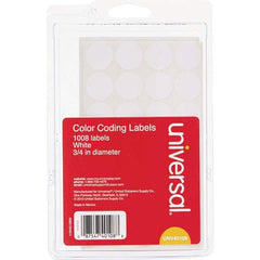 UNIVERSAL - Labels, Ribbons & Tapes Type: Color Coding Labels Color: White - Eagle Tool & Supply