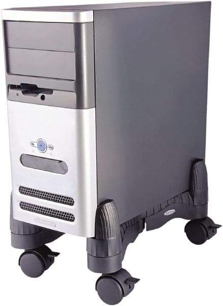 Kantek - Black Mobile CPU Holder - Use with Accommodates a Large Range of CPUs (from 3" to 9 3, 4" wide) - Eagle Tool & Supply