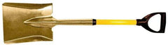 Ampco - 11" High x 9" Wide Square Aluminum Bronze Scoop - 37" Long Fiberglass D-Grip Handle - Eagle Tool & Supply