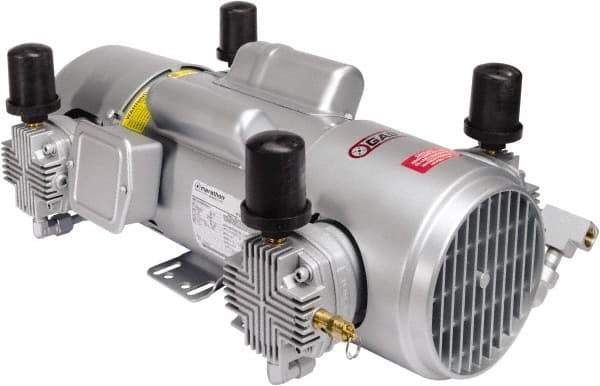 Gast - 2 hp, 11 CFM, 100 Max psi Piston Compressor Pump - 220 to 440/380 to 440 & 230/460 Volt, 21.58" Long x 12.36" Wide x 8.35" High - Eagle Tool & Supply