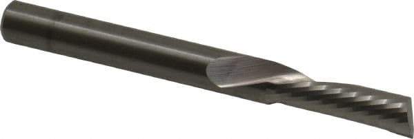 Onsrud - 1/4" Cutting Diam x 3/4" Length of Cut, 1 Flute, Downcut Spiral Router Bit - Uncoated, Right Hand Cut, Solid Carbide, 2-1/2" OAL x 1/4" Shank Diam, Single Edge, 22° Helix Angle - Eagle Tool & Supply