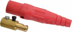 Leviton - 3R NEMA Rated, 600 Volt, 400 Amp, 1/0 to 4/0 AWG, Cam, Single Set Screw, Male Single Pole Plug and Connector - 7.01 Inch Long, Red - Eagle Tool & Supply