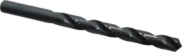 Cleveland - Letter T 118° High Speed Steel Jobber Drill - Oxide Finish, Right Hand Cut, Spiral Flute, Straight Shank, 4-7/8" OAL, Standard Point - Eagle Tool & Supply
