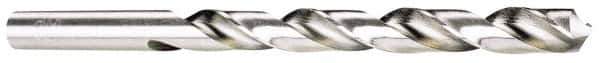 Hertel - 0.38mm 118° High Speed Steel Jobber Drill - Bright Finish, Spiral Flute, Straight Shank, 19mm OAL, Standard Point - Eagle Tool & Supply