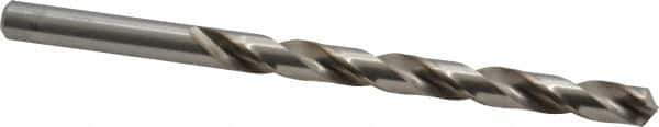 Cleveland - Letter F 118° High Speed Steel Jobber Drill - Bright Finish, Right Hand Cut, Spiral Flute, Straight Shank, 4-1/8" OAL, Standard Point - Eagle Tool & Supply