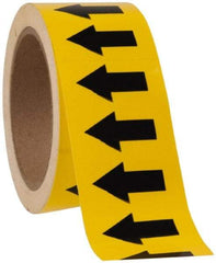 NMC - Pipe Marker with No Legend and Arrow Graphic - 1 to 10" Pipe Outside Diam, Black on Yellow - Eagle Tool & Supply