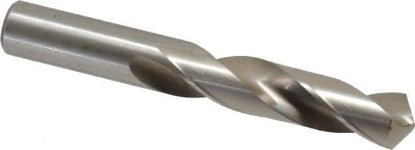 Cleveland - 35/64" 118° Spiral Flute High Speed Steel Screw Machine Drill Bit - Bright Finish, Right Hand Cut, 2-1/2" Flute Length, 4" OAL, Standard Point, Straight Shank - Eagle Tool & Supply