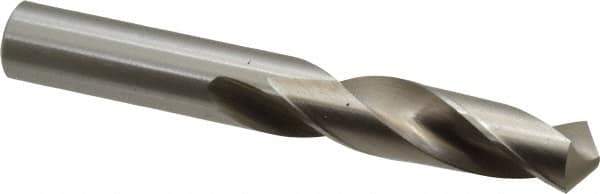 Cleveland - 5/8" 118° Spiral Flute High Speed Steel Screw Machine Drill Bit - Bright Finish, Right Hand Cut, 2-3/4" Flute Length, 4-1/4" OAL, Standard Point, Straight Shank - Eagle Tool & Supply