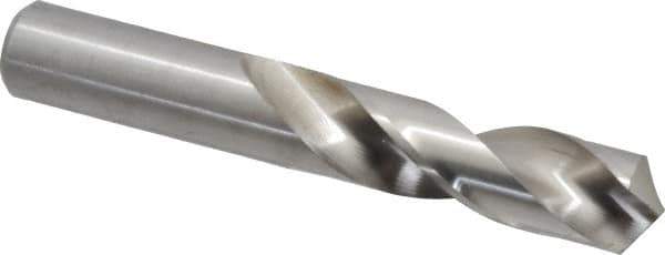 Cleveland - 53/64" 118° Spiral Flute High Speed Steel Screw Machine Drill Bit - Bright Finish, Right Hand Cut, 3-1/2" Flute Length, 5-3/8" OAL, Standard Point, Straight Shank - Eagle Tool & Supply