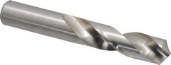 Cleveland - 53/64" 118° Spiral Flute High Speed Steel Screw Machine Drill Bit - Bright Finish, Right Hand Cut, 3-1/2" Flute Length, 5-3/8" OAL, Standard Point, Straight Shank - Eagle Tool & Supply