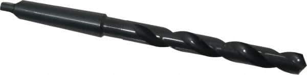 Cleveland - 19/32", 2MT 118° Point High Speed Steel Taper Shank Drill Bit - Oxide Finish, 4-7/8" Flute Length, 8-3/4" OAL, Spiral Flute, Series 2410 - Eagle Tool & Supply
