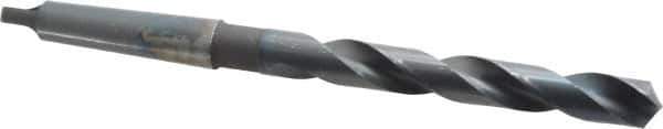 Cleveland - 21/32", 2MT 118° Point High Speed Steel Taper Shank Drill Bit - Oxide Finish, 5-1/8" Flute Length, 9" OAL, Spiral Flute, Series 2410 - Eagle Tool & Supply