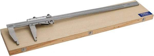 Fowler - 0 to 24" Stainless Steel Vernier Caliper - 0.02mm Graduation, 4" Jaw Depth, 0.003" Accuracy, Includes Inside Diameter, Outside Diameter - Eagle Tool & Supply