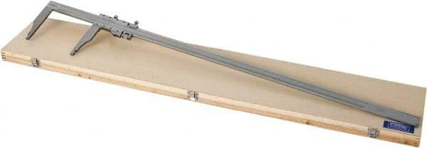Fowler - 0 to 40" Stainless Steel Vernier Caliper - 0.02mm Graduation, 5-1/2" Jaw Depth, 0.004" Accuracy, Includes Inside Diameter, Outside Diameter - Eagle Tool & Supply