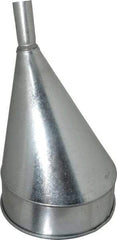 Plews - 8 Qt Capacity Steel Funnel - 10" Mouth OD, 1-1/4" Tip OD, Straight Spout - Eagle Tool & Supply