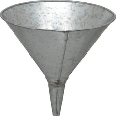 Plews - 2 Qt Capacity Steel Funnel - 8" Mouth OD, 3/4" Tip OD, Straight Spout - Eagle Tool & Supply