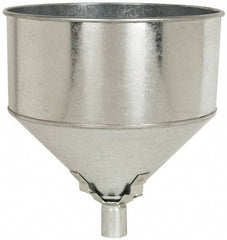 Plews - 8 Qt Capacity Steel Funnel - 9-1/2" Mouth OD, 1" Tip OD, Straight Spout - Eagle Tool & Supply