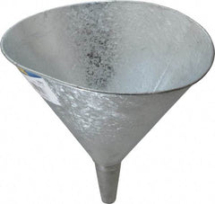 Plews - 7 pt Capacity Steel Funnel - 9-3/4" Mouth OD, 3/4" Tip OD, Straight Spout - Eagle Tool & Supply