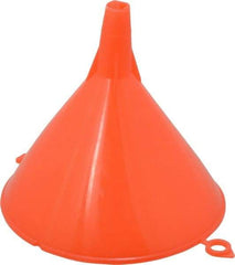 PRO-LUBE - 8 oz Capacity Plastic Funnel - 4-1/2" Mouth OD, 1/2" Tip OD, Straight Spout, Red - Eagle Tool & Supply