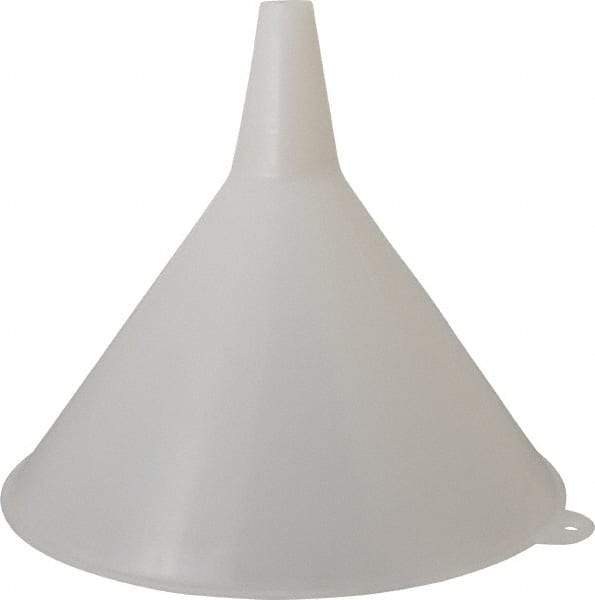 PRO-LUBE - 48 oz Capacity Plastic Funnel - 8" Mouth OD, 1" Tip OD, Straight Spout, White - Eagle Tool & Supply