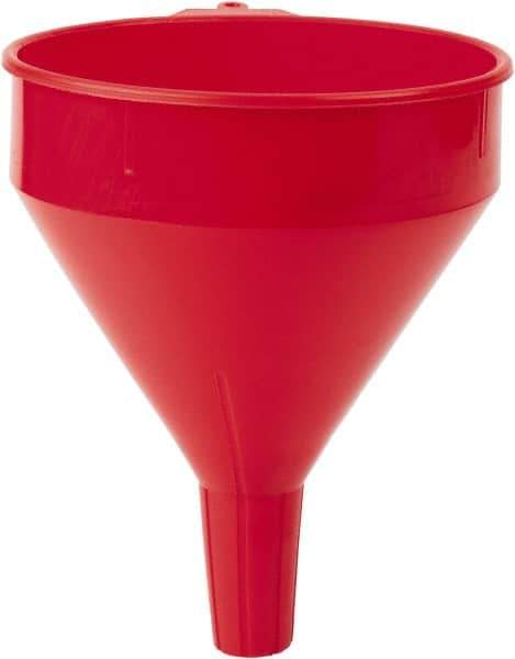 PRO-LUBE - 2 Qt Capacity Polyethylene Funnel - 7" Mouth OD, 1" Tip OD, Straight Spout, Red - Eagle Tool & Supply