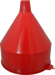 PRO-LUBE - 6 Qt Capacity Polyethylene Funnel - 9" Mouth OD, 1-1/2" Tip OD, Straight Spout, Red - Eagle Tool & Supply