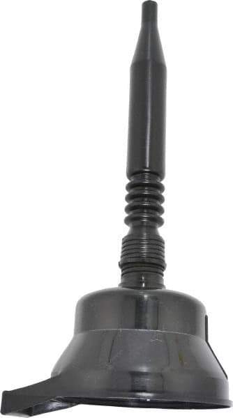 PRO-LUBE - Plastic Funnel - 6" Mouth OD, 3/4" Tip OD, 12" Flexible Spout, Black - Eagle Tool & Supply