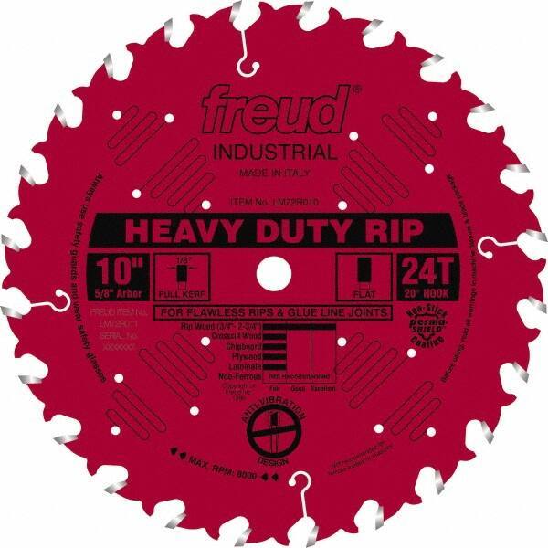 Freud - 10" Diam, 5/8" Arbor Hole Diam, 24 Tooth Wet & Dry Cut Saw Blade - Carbide-Tipped, Standard Round Arbor - Eagle Tool & Supply