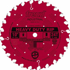 Freud - 10" Diam, 5/8" Arbor Hole Diam, 24 Tooth Wet & Dry Cut Saw Blade - Carbide-Tipped, Standard Round Arbor - Eagle Tool & Supply