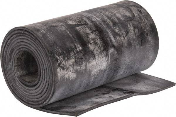 Made in USA - 1/8" Thick x 6" Wide x 60" Long, Plain Backed Buna-N Rubber Strip - Stock Length, 70 Shore A Durometer, 2,500 psi Tensile Strength, -20 to 170°F, Black - Eagle Tool & Supply