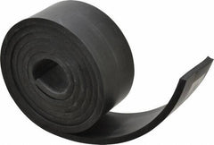 Made in USA - 1/4" Thick x 2" Wide x 60" Long, Plain Backed Buna-N Rubber Strip - Stock Length, 70 Shore A Durometer, 2,500 psi Tensile Strength, -20 to 170°F, Black - Eagle Tool & Supply