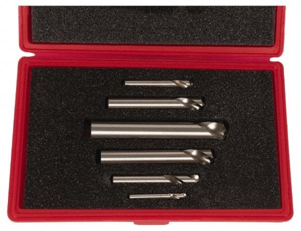 Cleveland - 1/4 to 1 Inch Body Diameter, 120° Point Angle, Spotting Drill Set - Bright Finish, High Speed Steel, Includes Six Spotting Drills - Eagle Tool & Supply