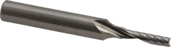 Onsrud - 1/8" Cutting Diam x 1/2" Length of Cut, 1 Flute, Upcut Spiral Router Bit - Uncoated, Right Hand Cut, Solid Carbide, 2" OAL x 1/4" Shank Diam, Single Edge, 21° Helix Angle - Eagle Tool & Supply